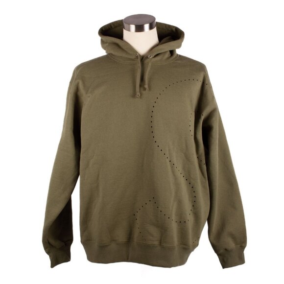 SUPREME A/W 2021 Laser Cut S Green Cotton Hoodie - Picture 1 of 10